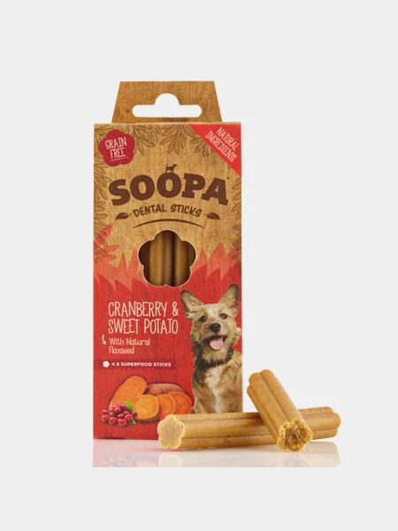 Bâtonnets à mâcher pour chien - Cranberry et Patate douce